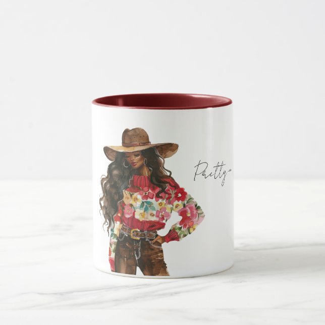 Caneca Bonita em Suéter Floral Vermelho (Centro)