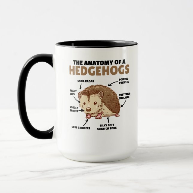 Caneca Bonita Explicação De Hedgehog Anatomia De Hedgehog (Esquerda)