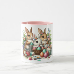 Caneca Bonita, festa de pintura de coelho da Páscoa/Prima