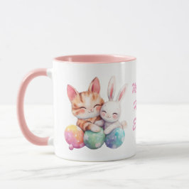 Caneca Bonita Gata Kawaii e Páscoa Coelhinha Pão-de-Ovos