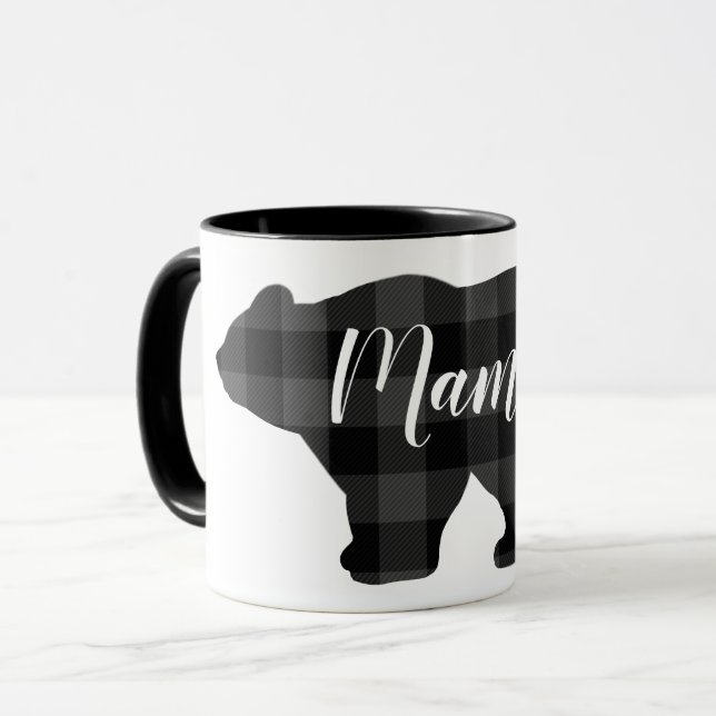 Caneca Bonita mãe urso design presente de dia de as mães (Frente Esquerda)