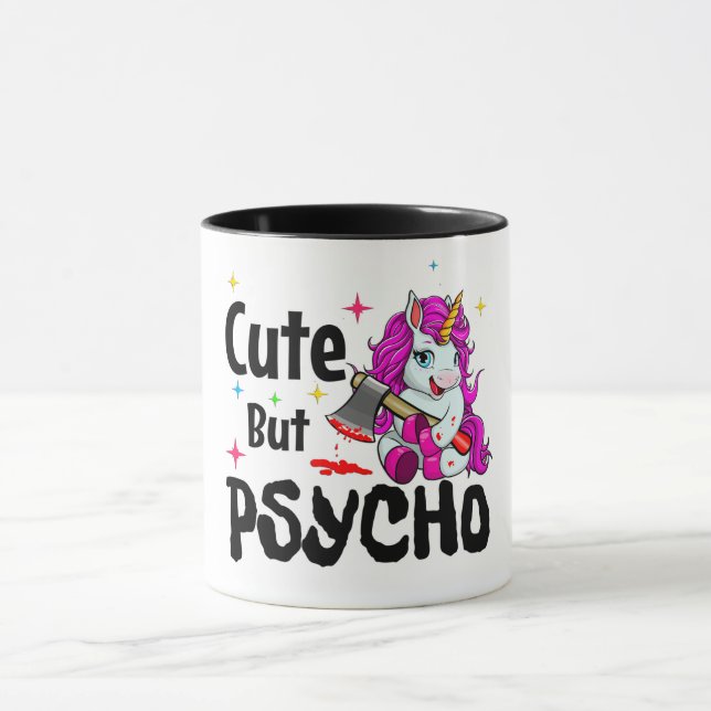 Caneca Bonita, mas Psicopata/Unicórnio (Centro)