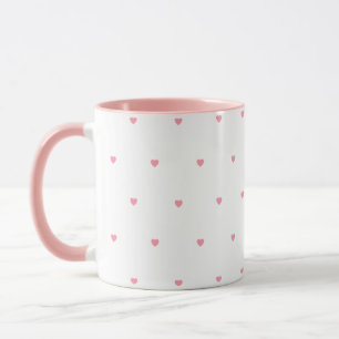 Caneca Bonita Minimalista Café Mug Minúsculo Corações Ros