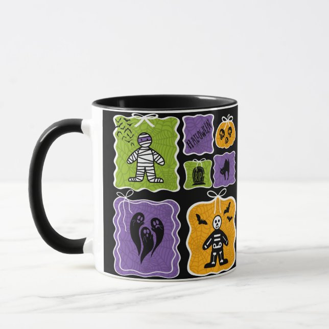 Caneca Bonita múmia e Skeleton Halloween (Esquerda)