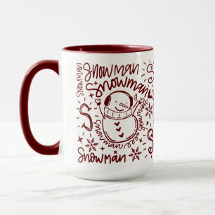 Caneca Bonita Palavra Arte Snowman