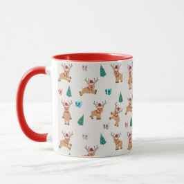 Caneca Bonita Reindeer de Natal
