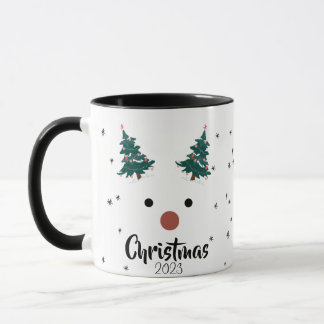 Caneca Bonita Reindeer Rapariga Santa Hat Nome Personaliz