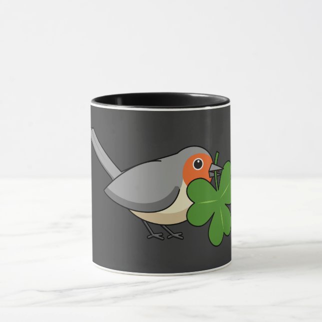 Caneca Bonita Robin com o Cartoon Shamrock Clover (Centro)