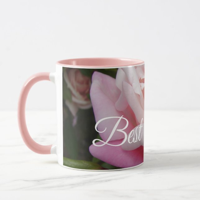 Caneca Bonita rosa rosa, melhor Design Mãe (Esquerda)