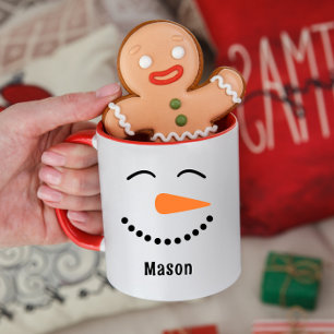 Caneca Bonita Snowman Hot Cocoa Mug para Crianças