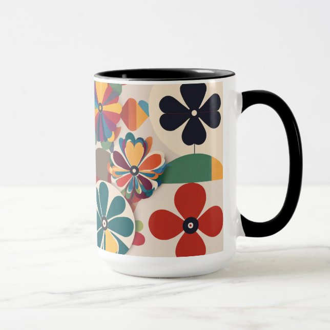 Caneca Bonitas Flores de Coloração Café (Direita)