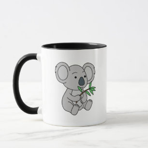 Caneca Bonito Bebê Koala Com Folhas De Eucalyptus
