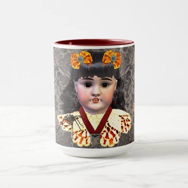 Caneca Bonito Boneca Vampira Personalizada Mug (Centro)