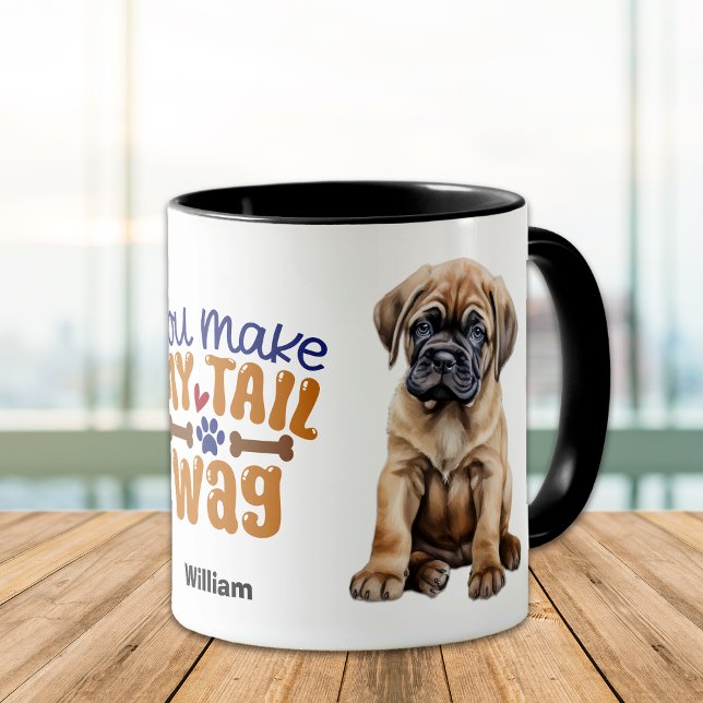 Caneca Bonito Bullmastiff Puppy Você Faz Minha Carteira (Criador carregado)