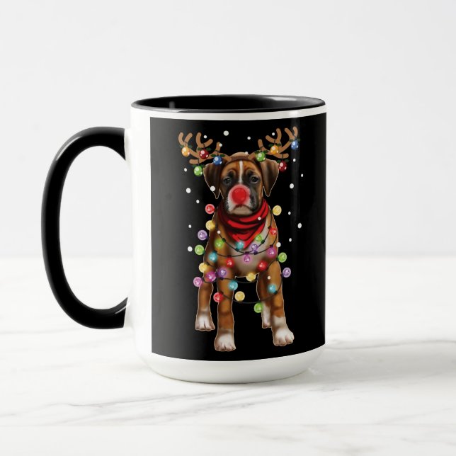 Caneca Bonito Cachorro Engraçado Presente no Natal (Esquerda)