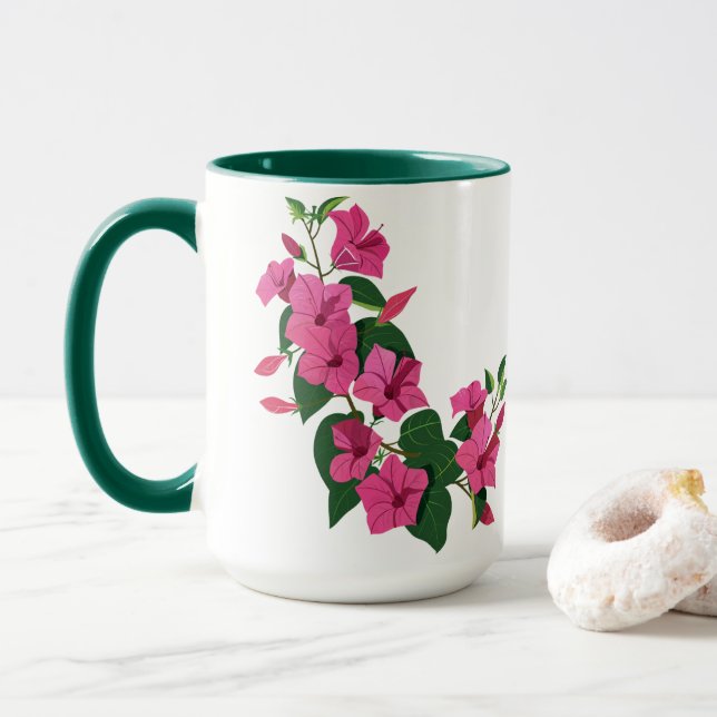 Caneca Bonito Café De Magia Floral Personalizado (Com Donut)