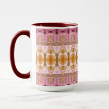 Bonito Café Mug com Borgonha e Dourado