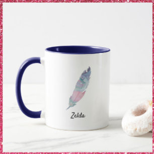 Caneca Bonito Colorida Abstrato Feather