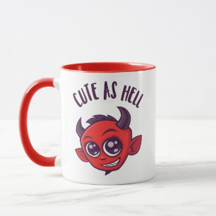 Caneca Bonito como Inferno Diabo com Texto Escuro