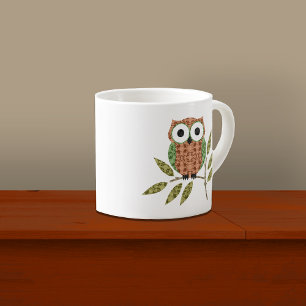 Caneca bonito do café da coruja de buzina