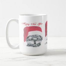 Caneca bonito do cão de Yorkie do Natal