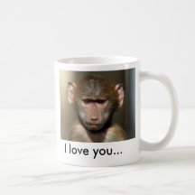 Caneca bonito do macaco - eu te amo…