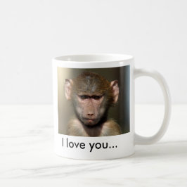 Caneca bonito do macaco - eu te amo…