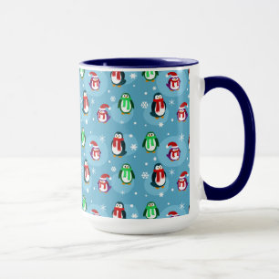 Caneca bonito do teste padrão do pinguim do
