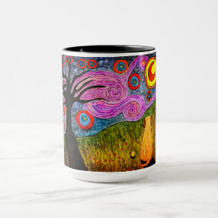 Caneca bonito e colorida do cão