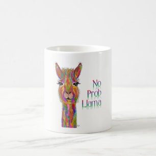 Caneca bonito e colorida do lama 11 onças