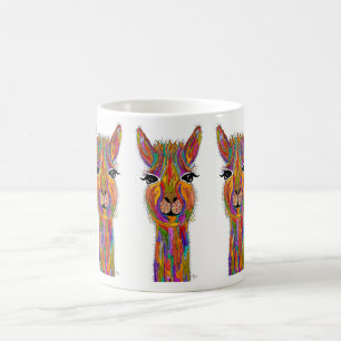 Caneca bonito e colorida do lama 11 onças