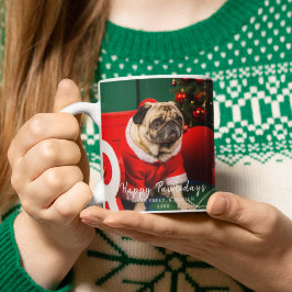 Caneca Bonito Engraçado Cachorro Cachorro Foto de Natal V