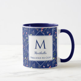 Caneca Bonito | FLORAL | Precioso a Deus | AZUL personali