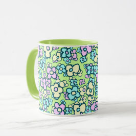 Caneca Bonito Flores De Arte Folclórica Encantadoras E Ch