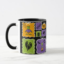 Caneca Bonito Frankenstein e Zombie Halloween