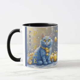Caneca Bonito Gato Amarelo com Olhos Azuis - ucrânia