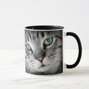 Caneca Bonito Gato com Olhos Verdes e Coffee Mug