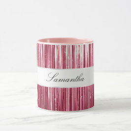 Caneca Bonito Gelado Rosa Tinsel Stripes