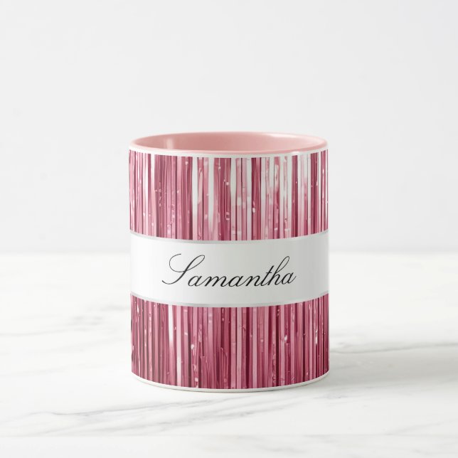 Caneca Bonito Gelado Rosa Tinsel Stripes (Centro)
