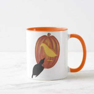 Caneca Bonito Halloween Jack O'Lanterna e Crow