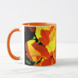 Caneca Bonito Laranja Marigolds Flores Sunny Cheerful