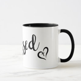 Caneca bonito letra de script BLESSED |