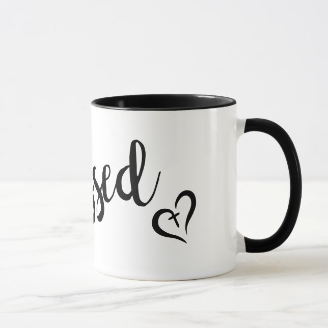 Caneca bonito letra de script BLESSED | (Direita)