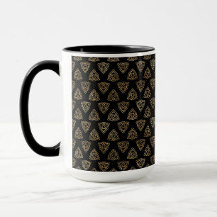 CANECA BONITO LINHAS PRETAS E DOURADAS DE NÓS CELTICOS