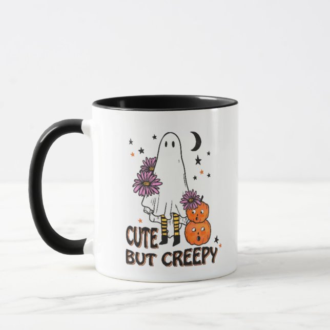 Caneca Bonito, mas assustador Fantasma e Pumpkins Hallowe (Esquerda)