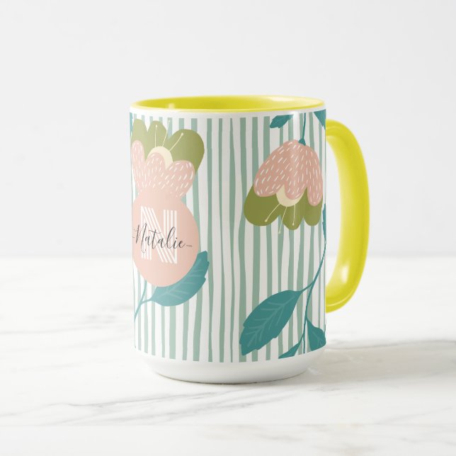 Caneca Bonito melancolia floral para o seu aniversário (Frente Esquerda)