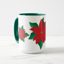Caneca Bonito poinsettias de Natal
