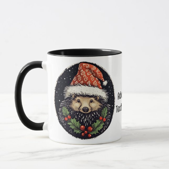 Caneca Bonito Porcupine Papais noeis Engraçado Espírito d (Esquerda)