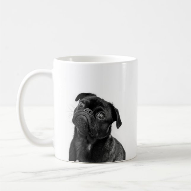 Caneca bonito preta do Pug (Esquerda)