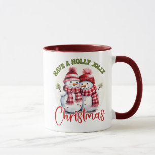 Caneca Bonito Tenha Um Natal Holly Jolly/Neve